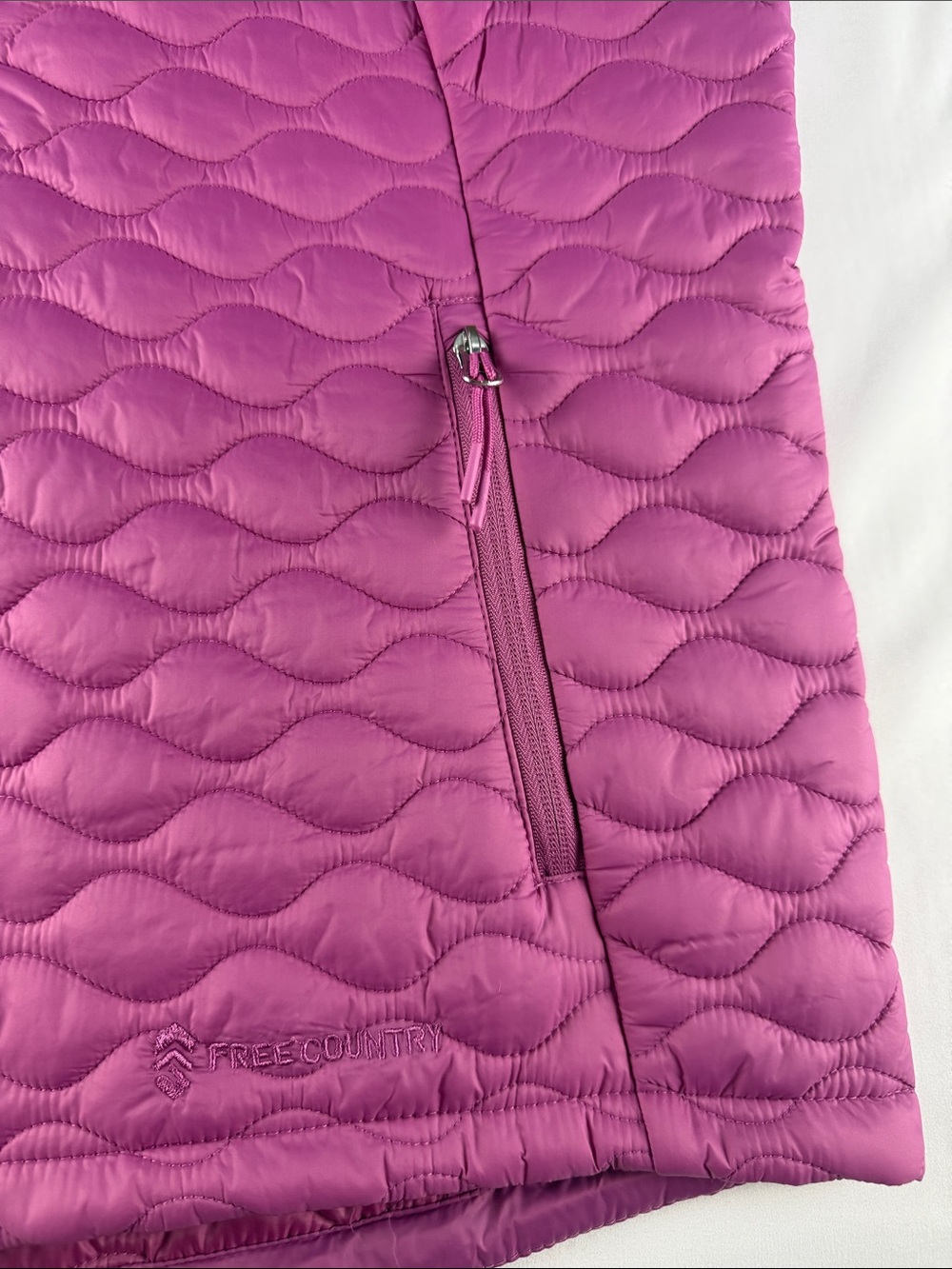 Free Country Pink Quilted Vest Women's Size Large Lightweight NWOT - Picture 3 of 7